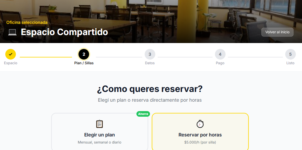 Turnero web para coworking — vista 2