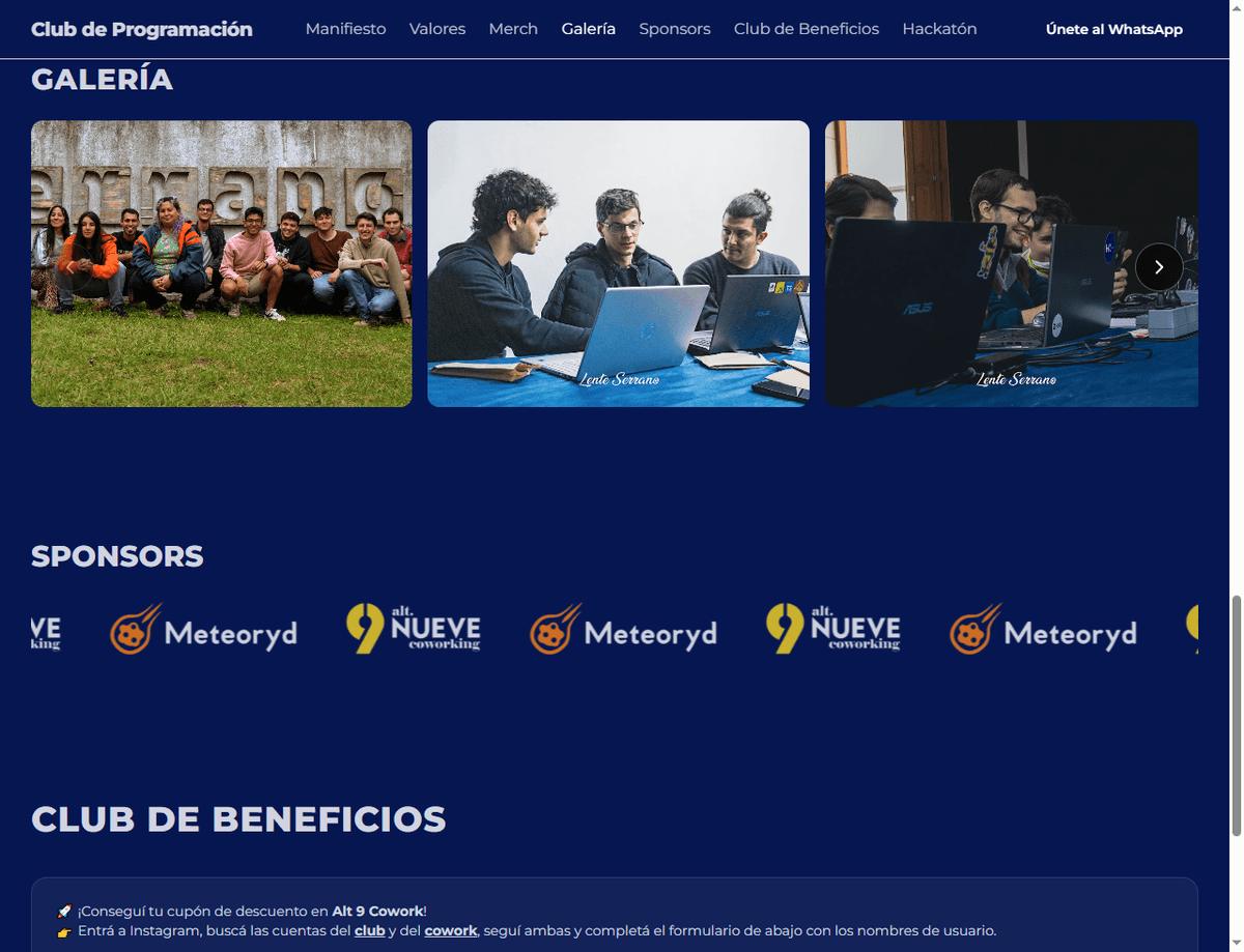 Landing page — vista 2