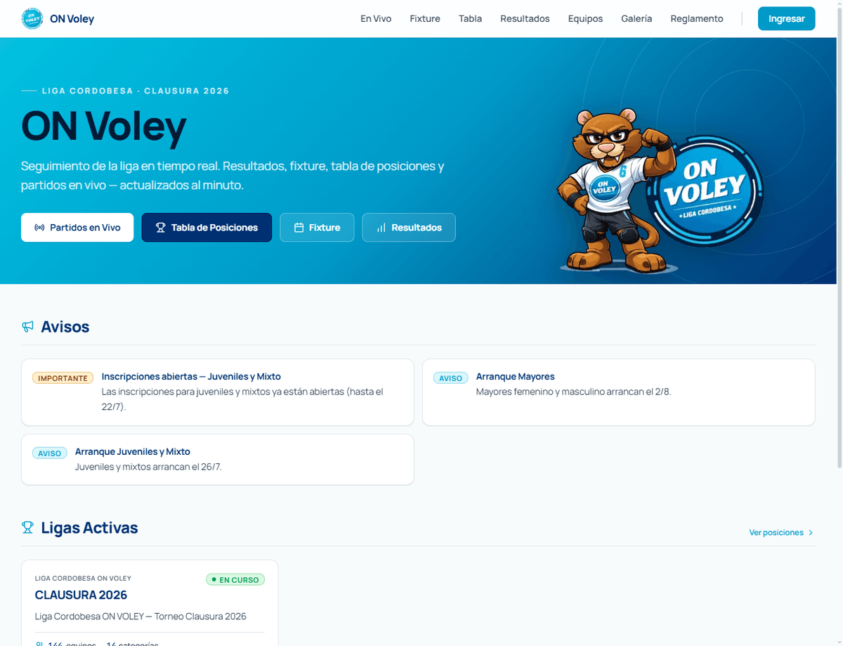 Sistema de arbitraje y juego — vista 1